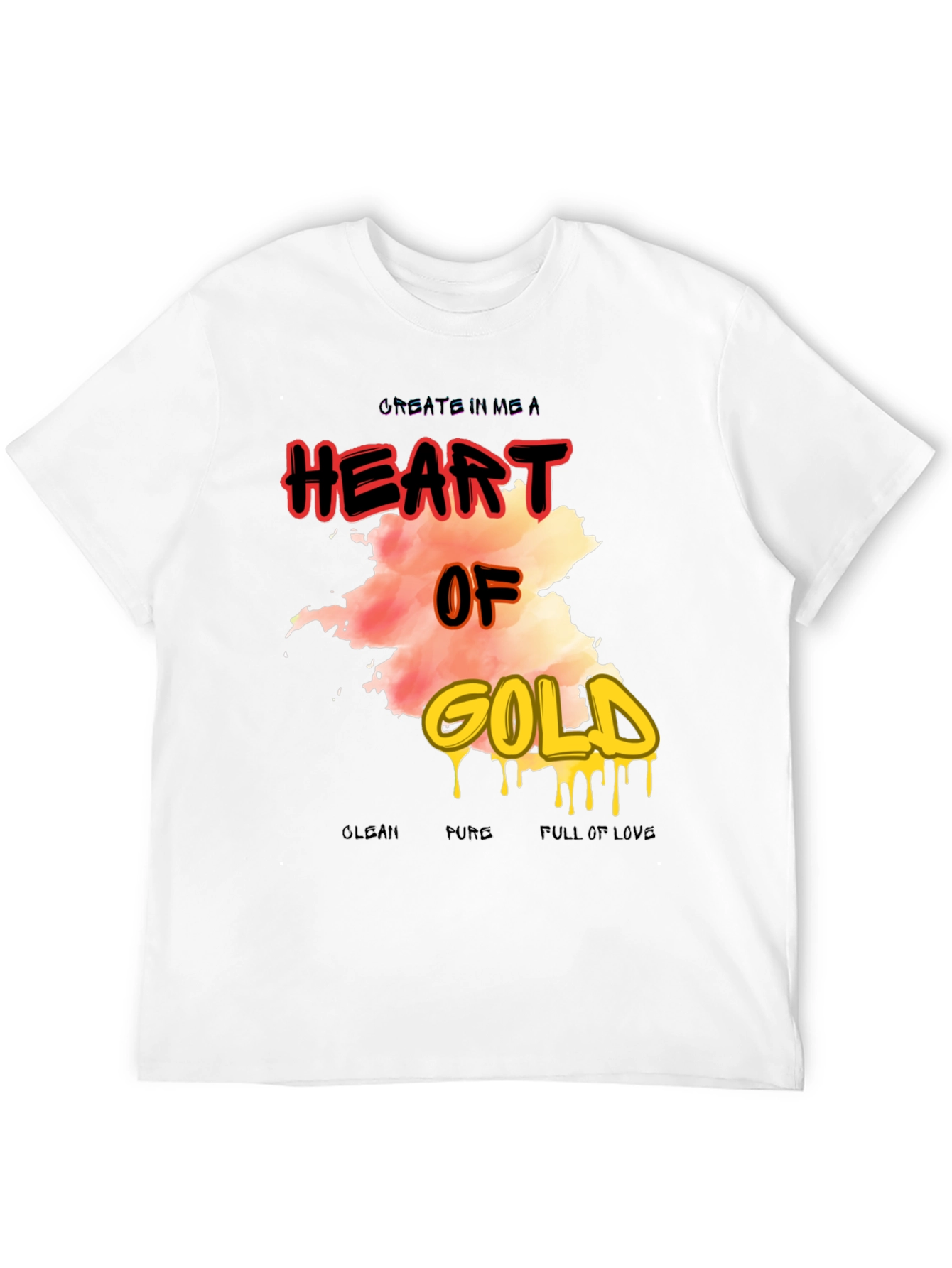Heart of Gold Graphic Print Mens T-Shirt