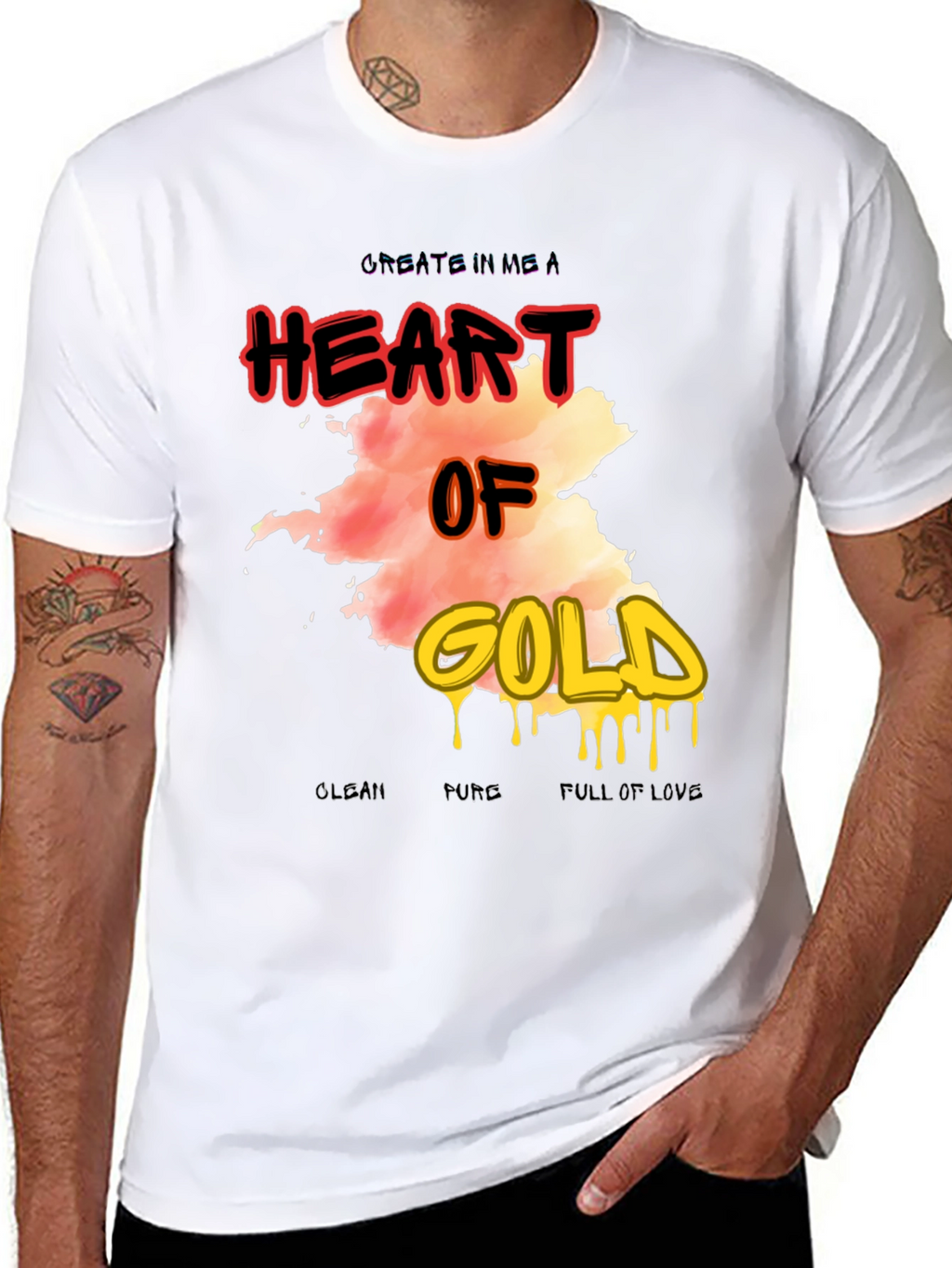 Heart of Gold Graphic Print Mens T-Shirt