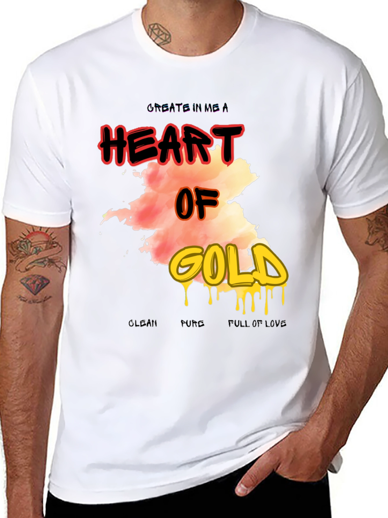 Heart of Gold Graphic Print Mens T-Shirt