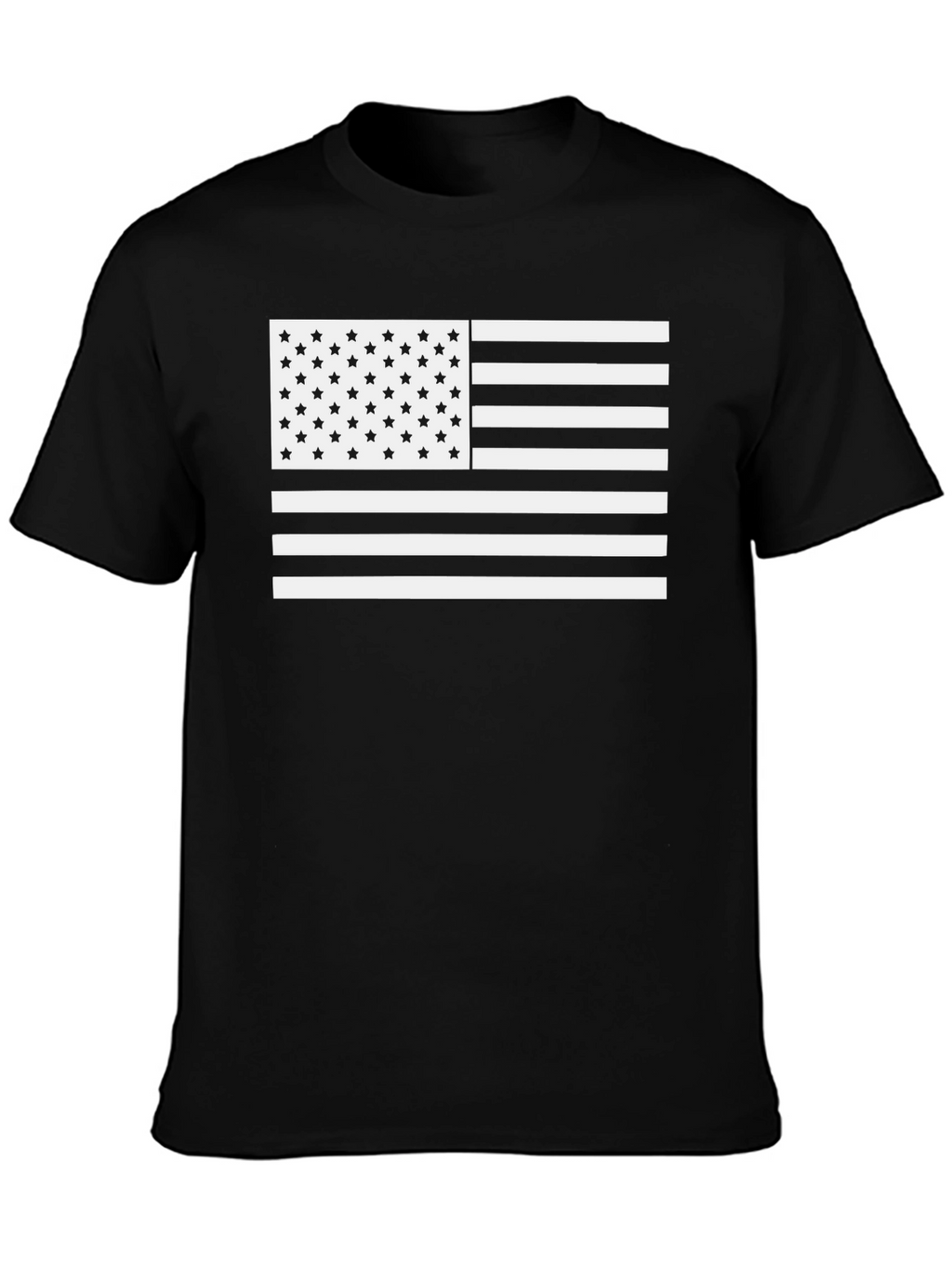 American Flag T-Shirt - Black & White USA Pride