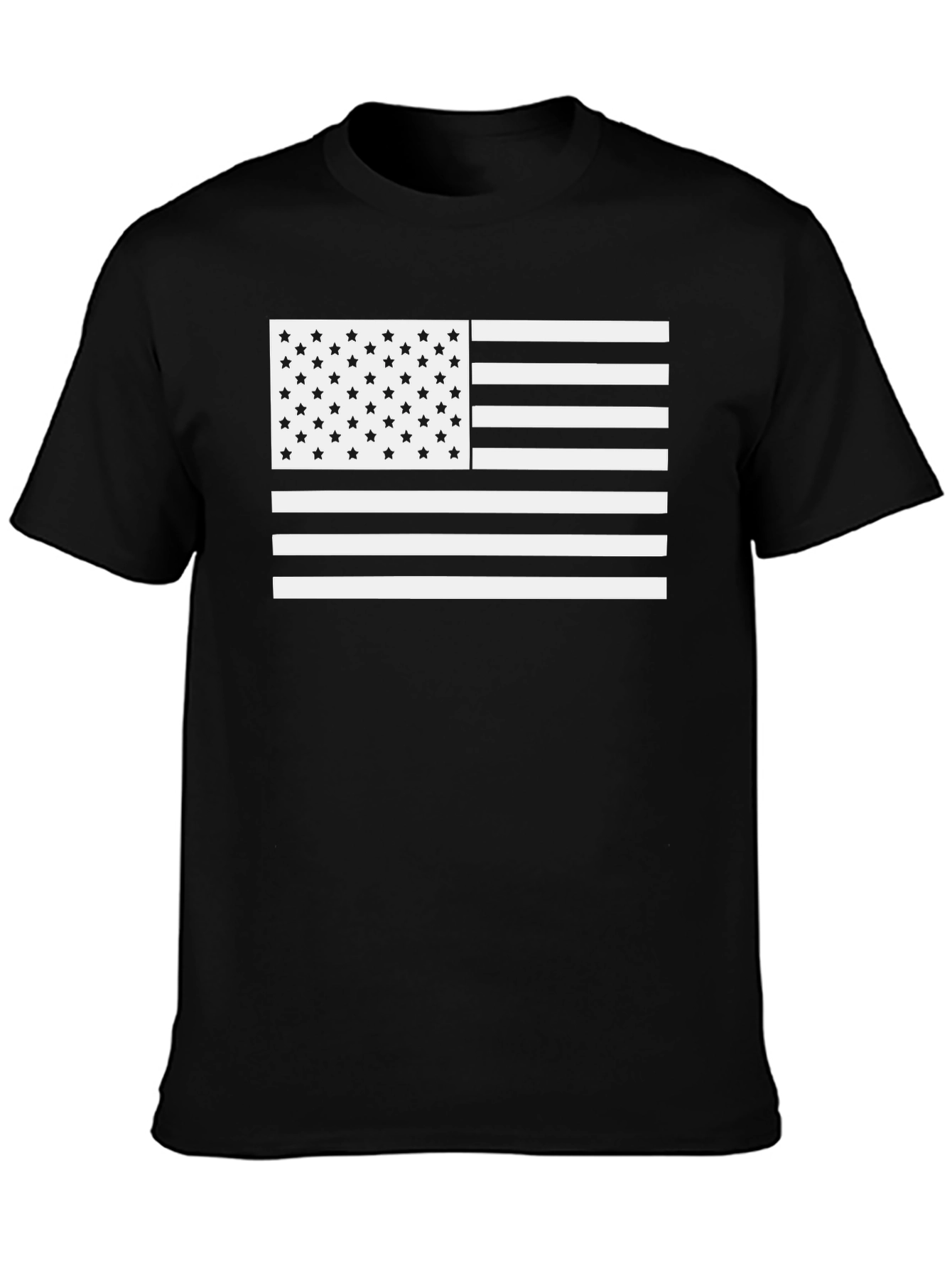 American Flag T-Shirt - Black & White USA Pride