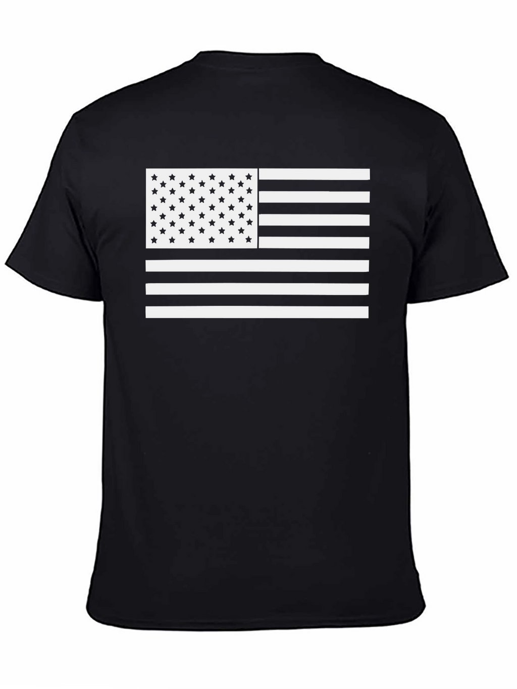 American Flag T-Shirt - Black & White USA Pride