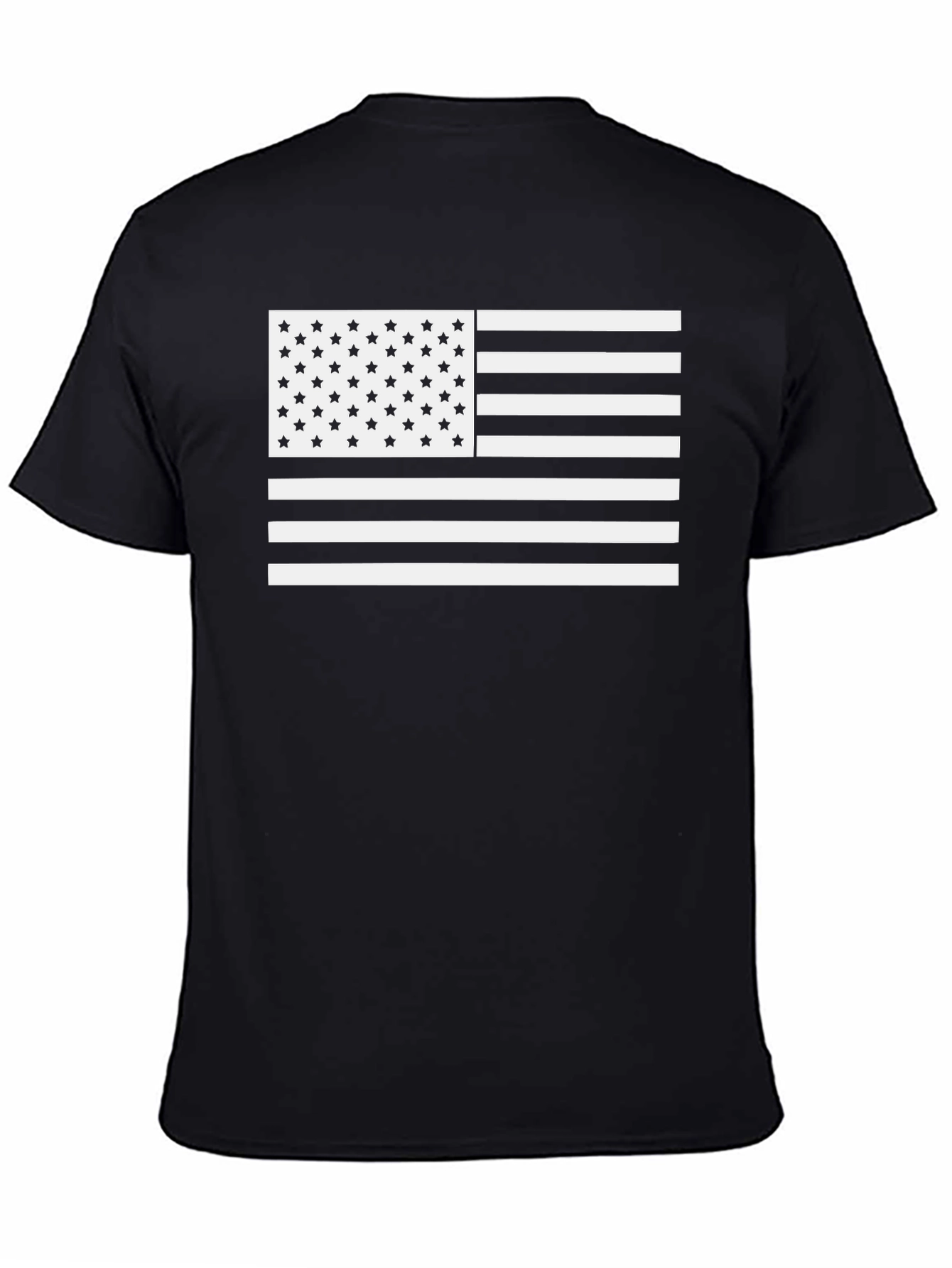 American Flag T-Shirt - Black & White USA Pride