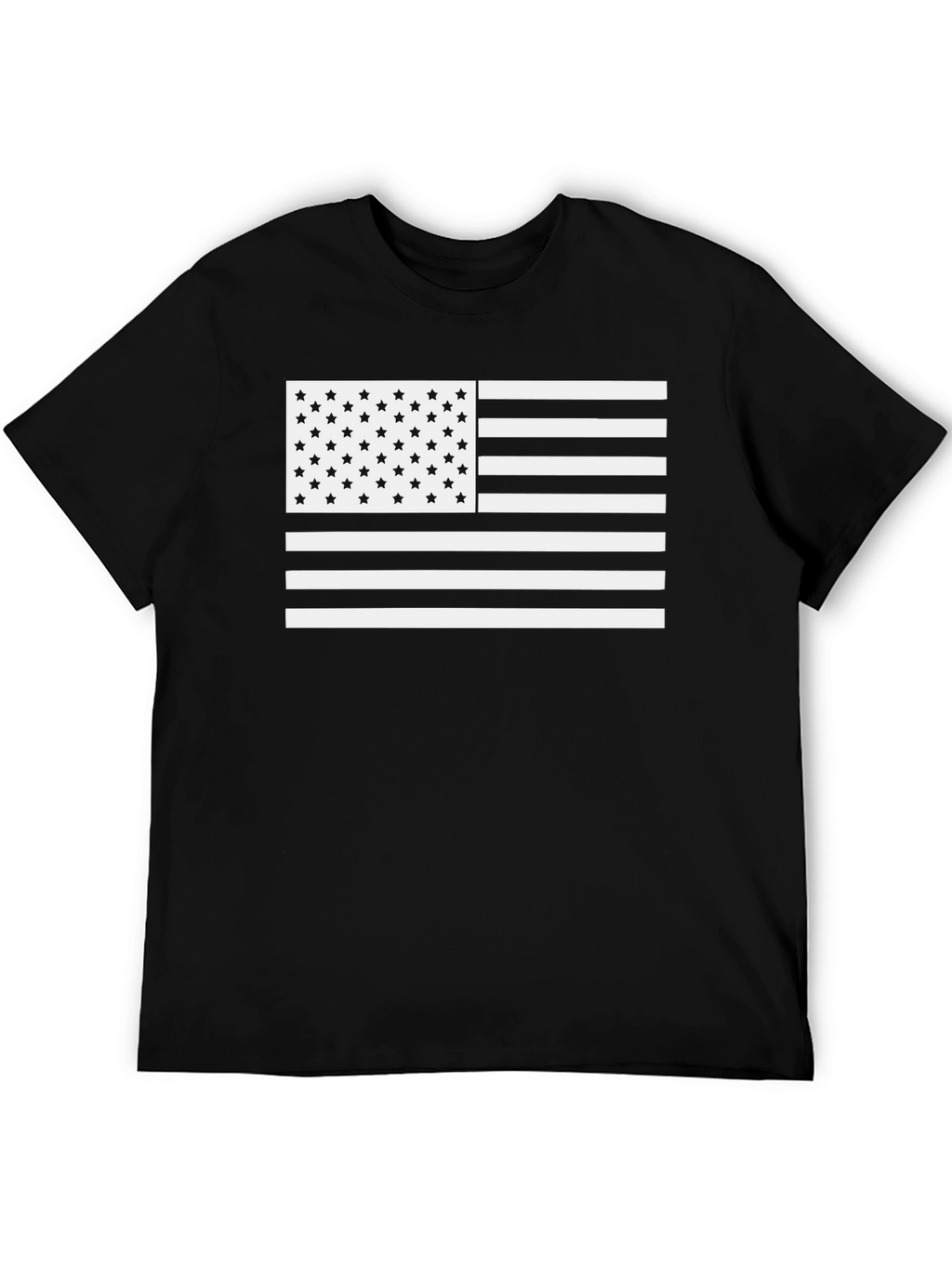 American Flag T-Shirt - Black & White USA Pride
