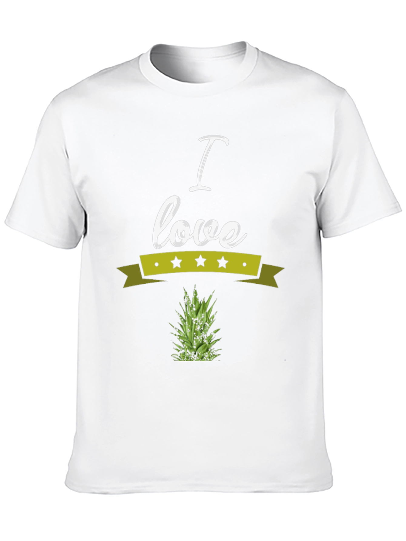 I Love Pineapple Graphic Print T-Shirt