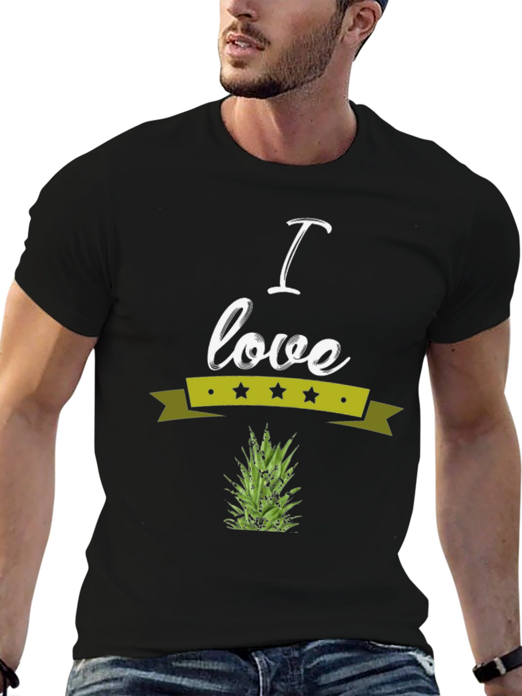 I Love Pineapple Graphic Print T-Shirt