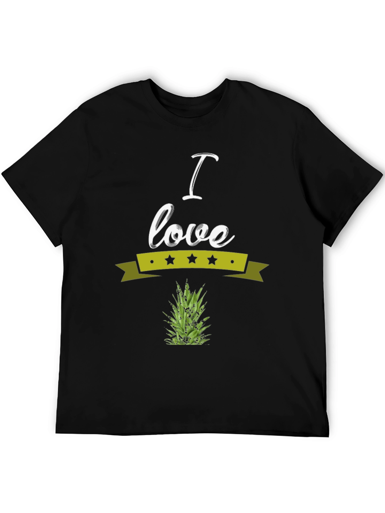 I Love Pineapple Graphic Print T-Shirt