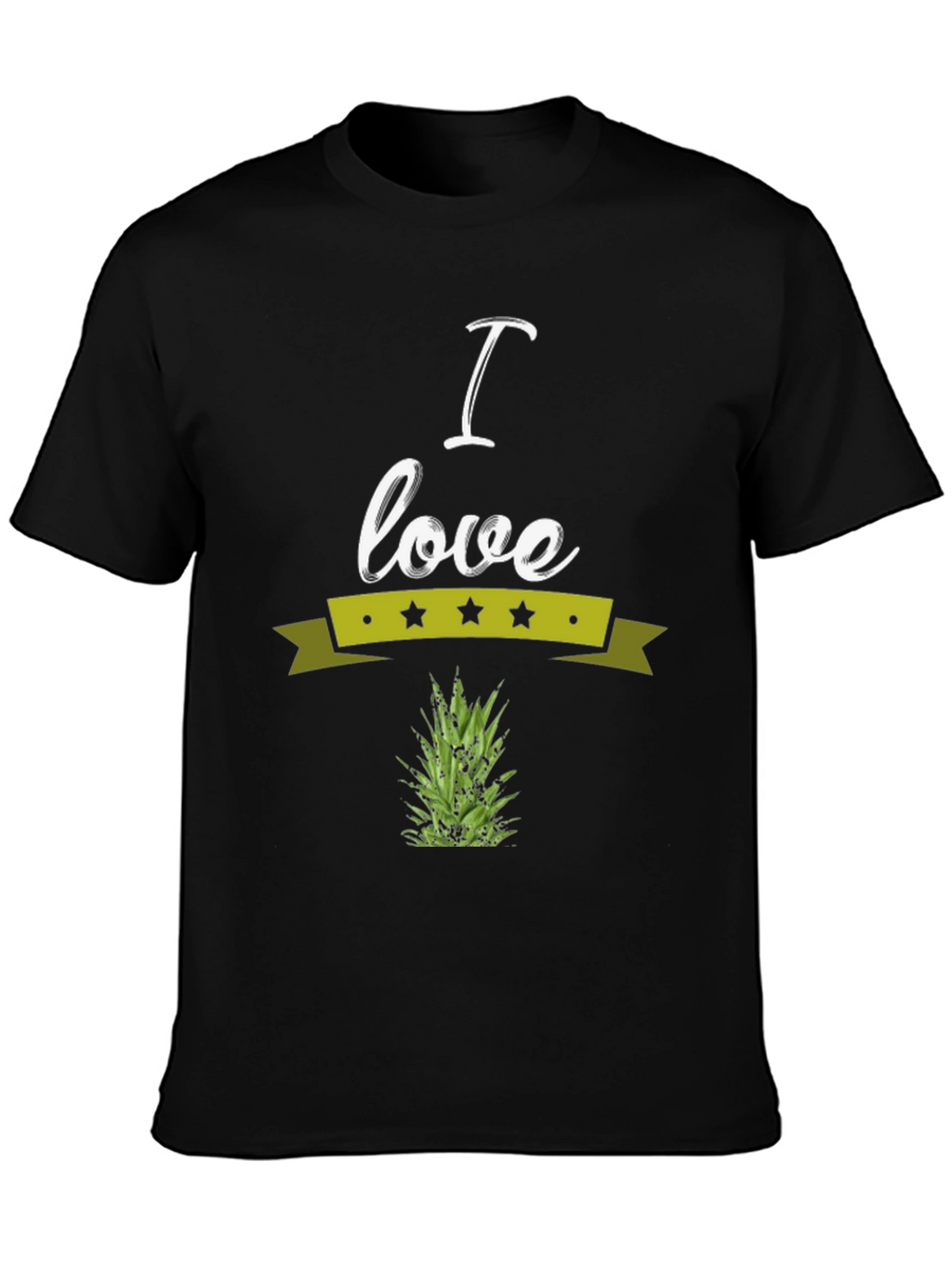 I Love Pineapple Graphic Print T-Shirt