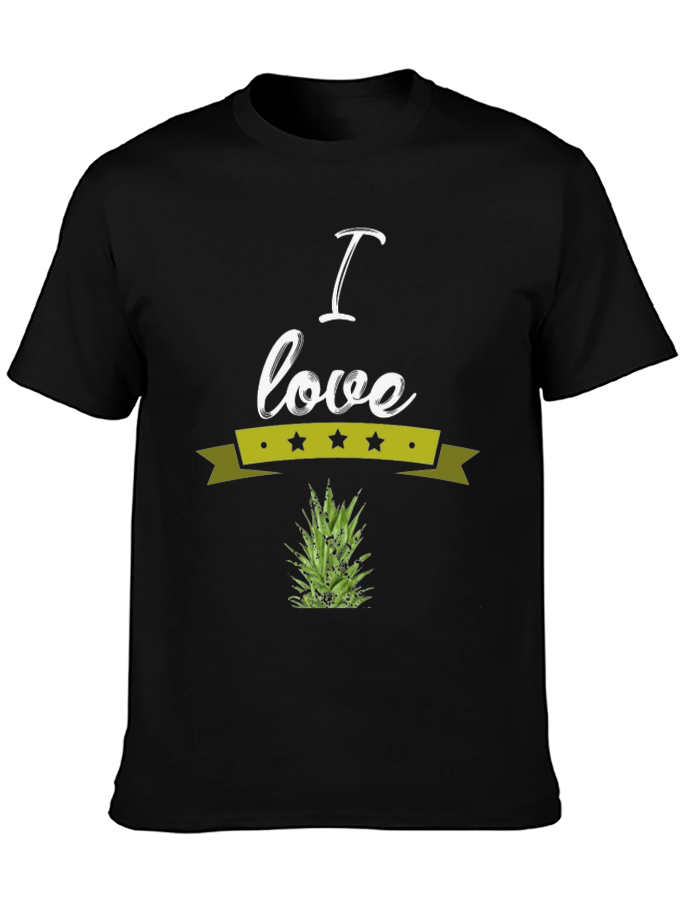 I Love Pineapple Graphic Print T-Shirt