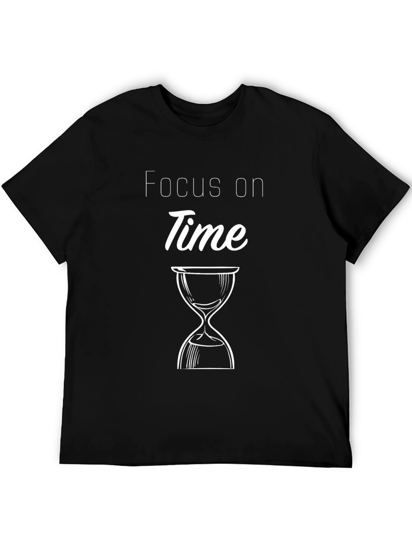 Focus on Time Black Graphic T-Shirt