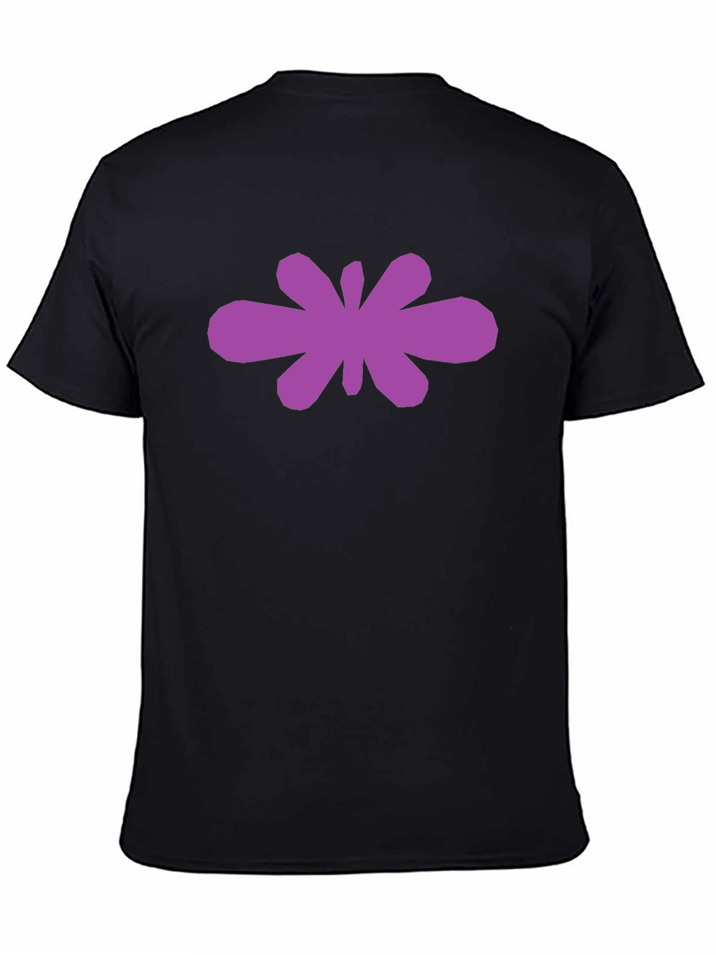 Abstract Purple Flower Graphic Black T-Shirt