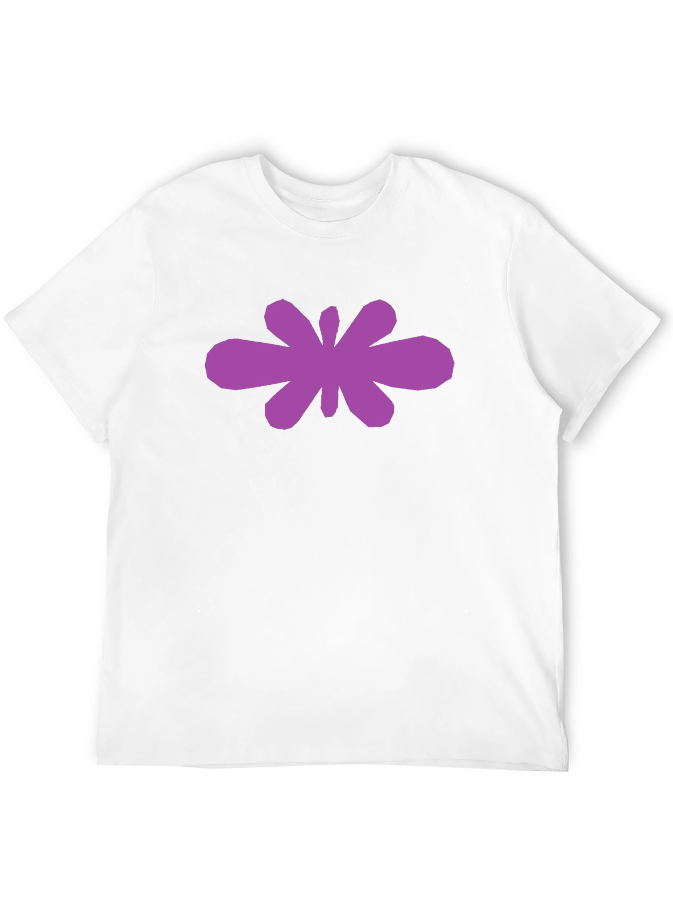 Abstract Purple Flower Graphic Black T-Shirt
