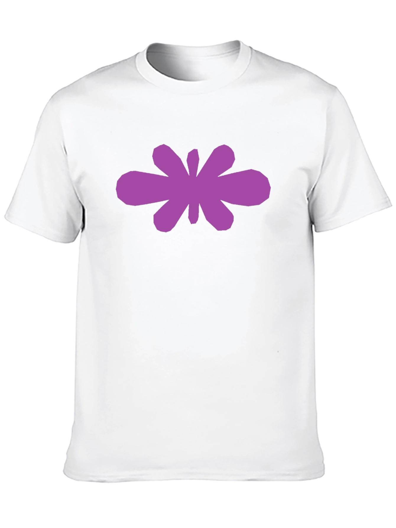 Abstract Purple Flower Graphic Black T-Shirt