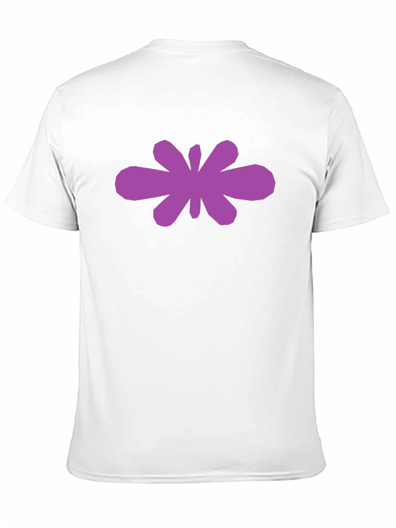 Abstract Purple Flower Graphic Black T-Shirt