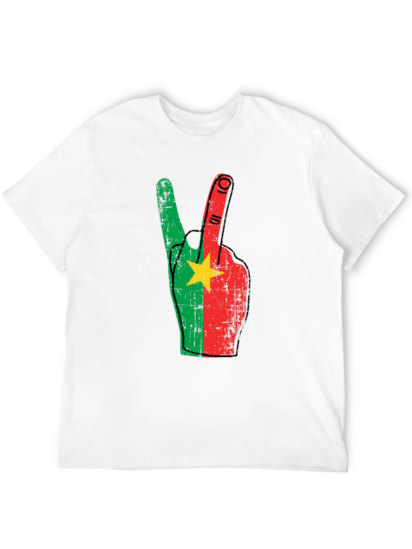 Burkina Faso Flag Peace Sign T-Shirt