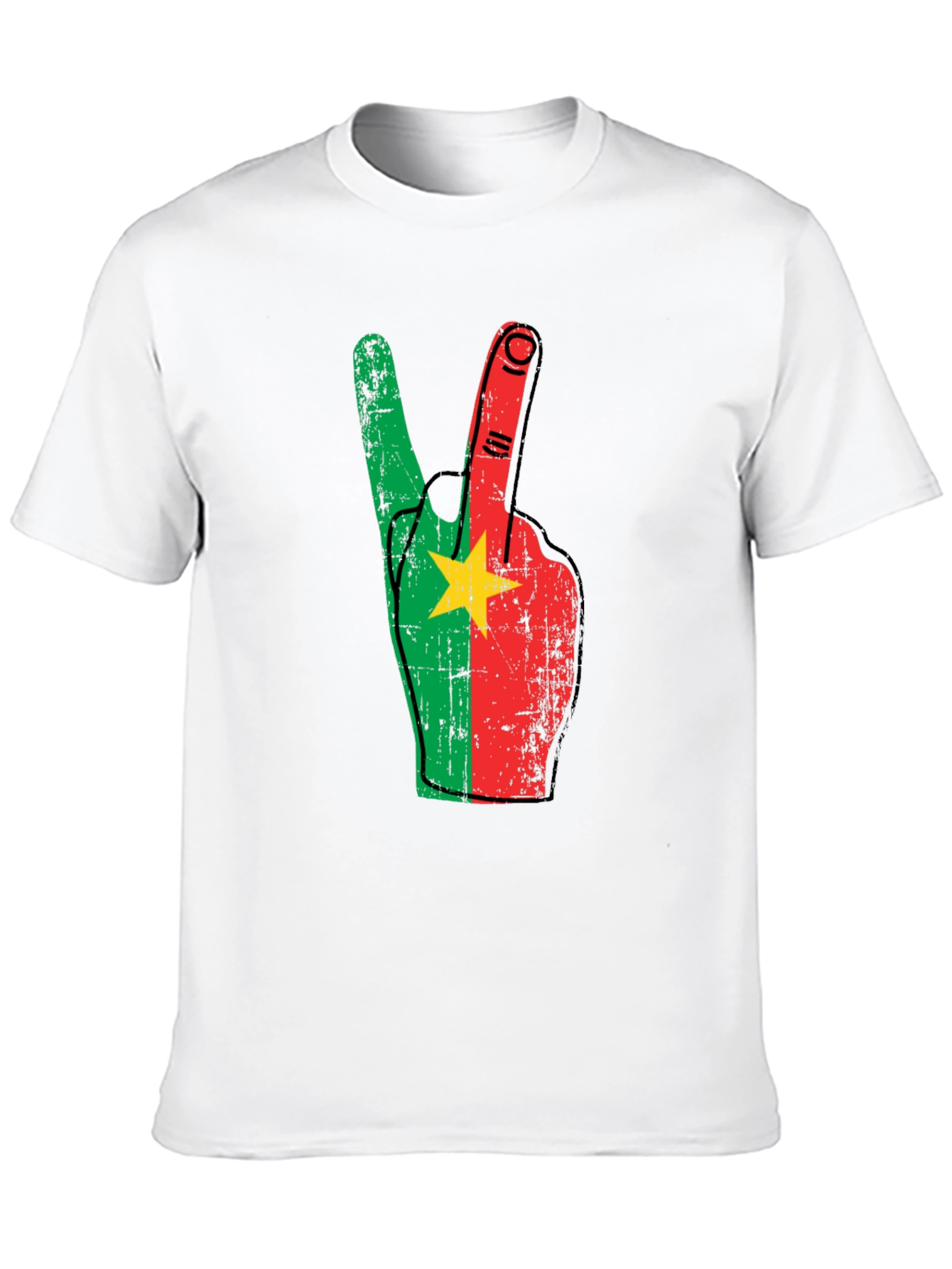 Burkina Faso Flag Peace Sign T-Shirt