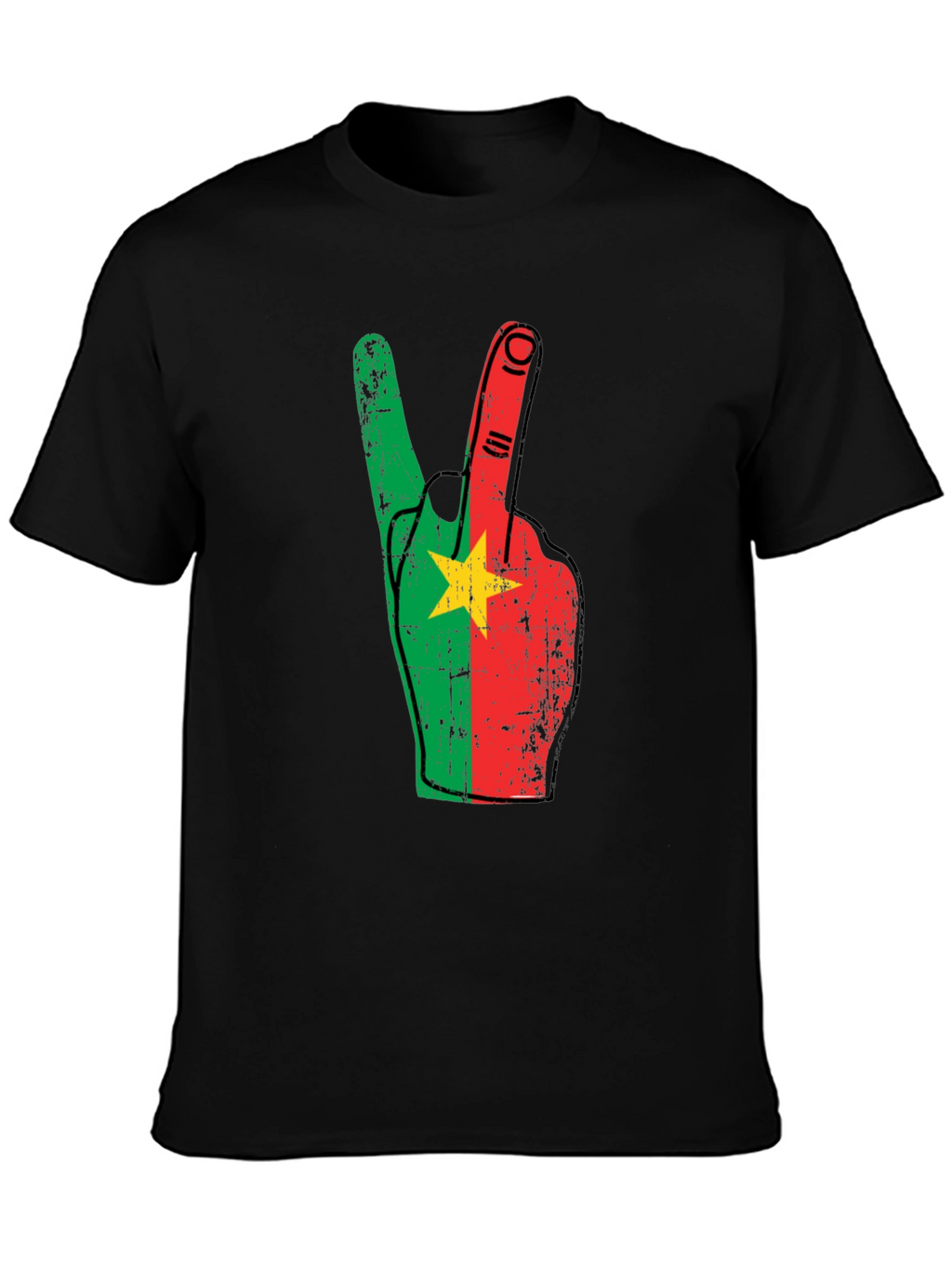 Burkina Faso Flag Peace Sign T-Shirt