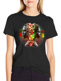Puzzle Piece People Graphic Black T-Shirt