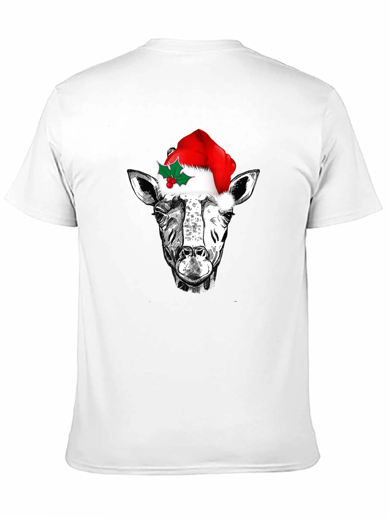 Festive Giraffe Tee - Christmas Holiday T-Shirt