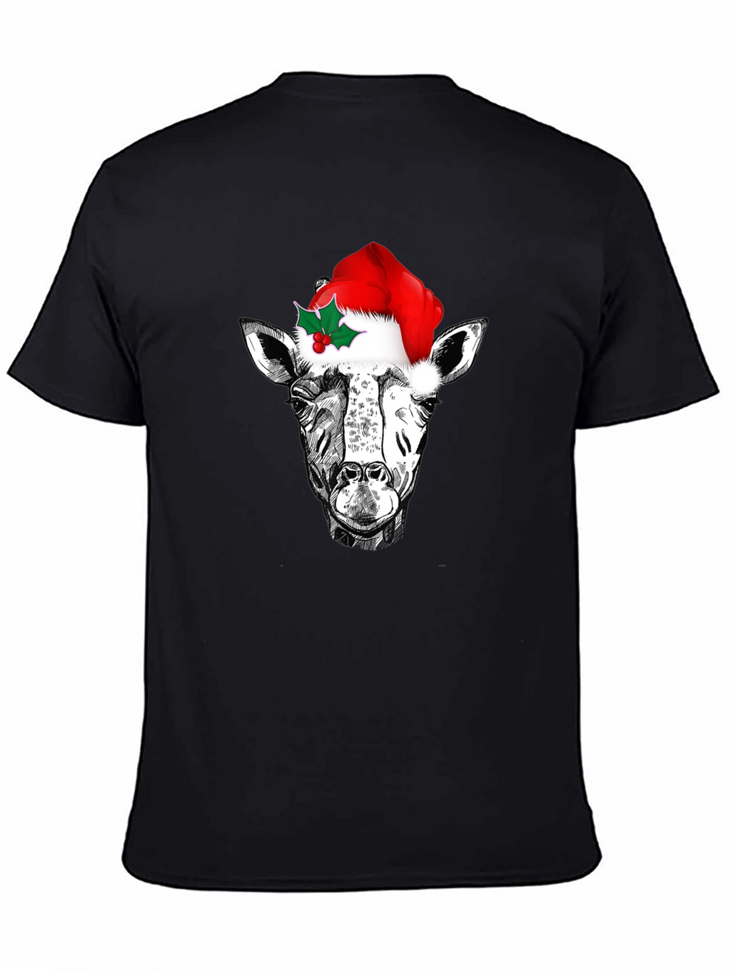 Festive Giraffe Tee - Christmas Holiday T-Shirt