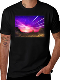 Cosmic Desert Graphic Tee - Black Cotton T-Shirt