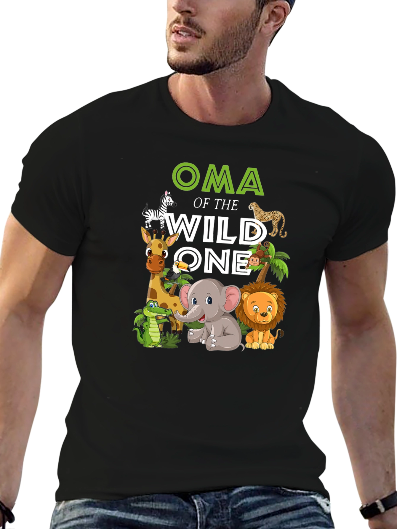 Oma of the Wild One Safari Animal T-Shirt