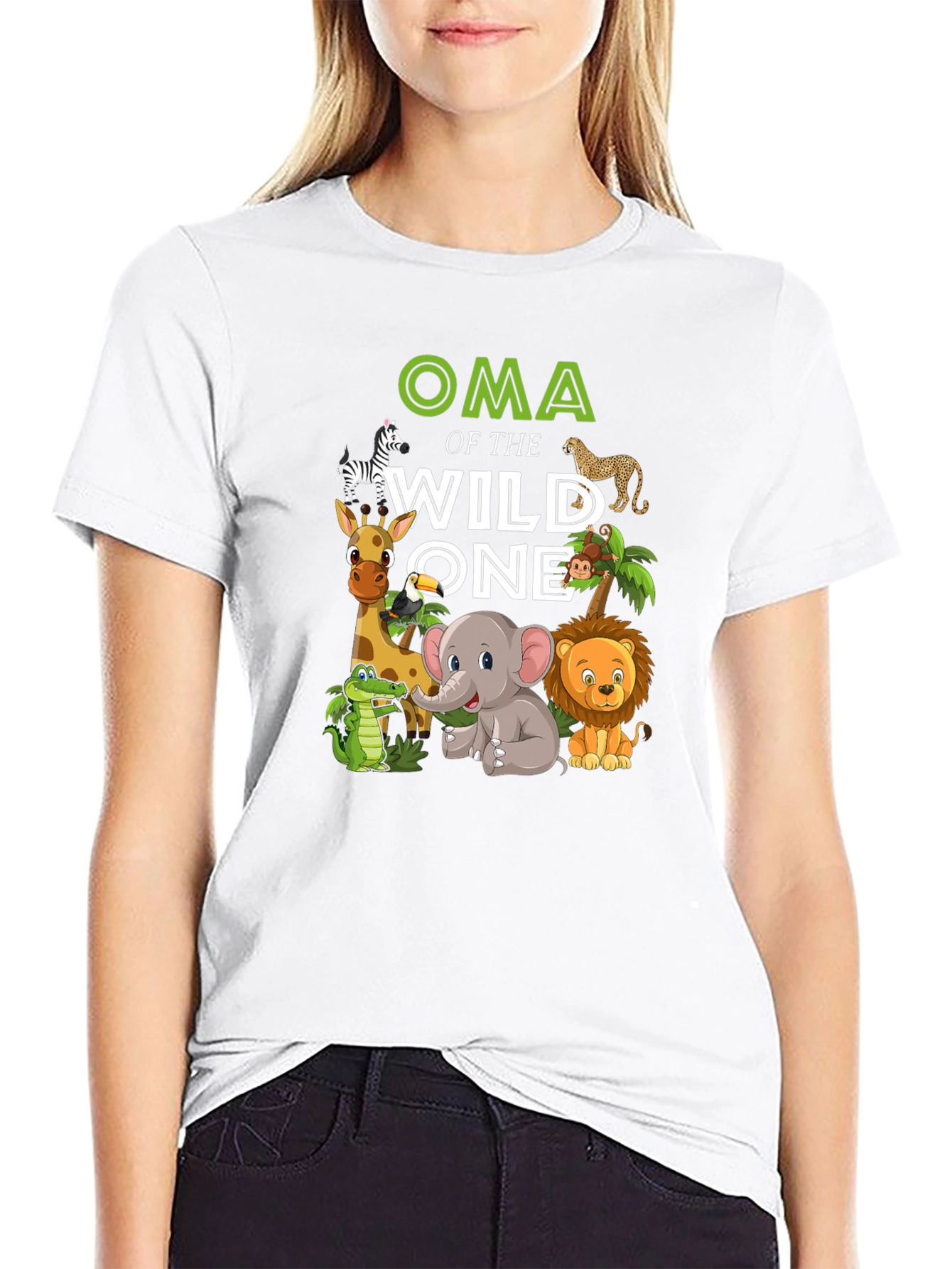 Oma of the Wild One Safari Animal T-Shirt