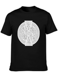 Celtic Knotwork Cross Graphic Tee - Black