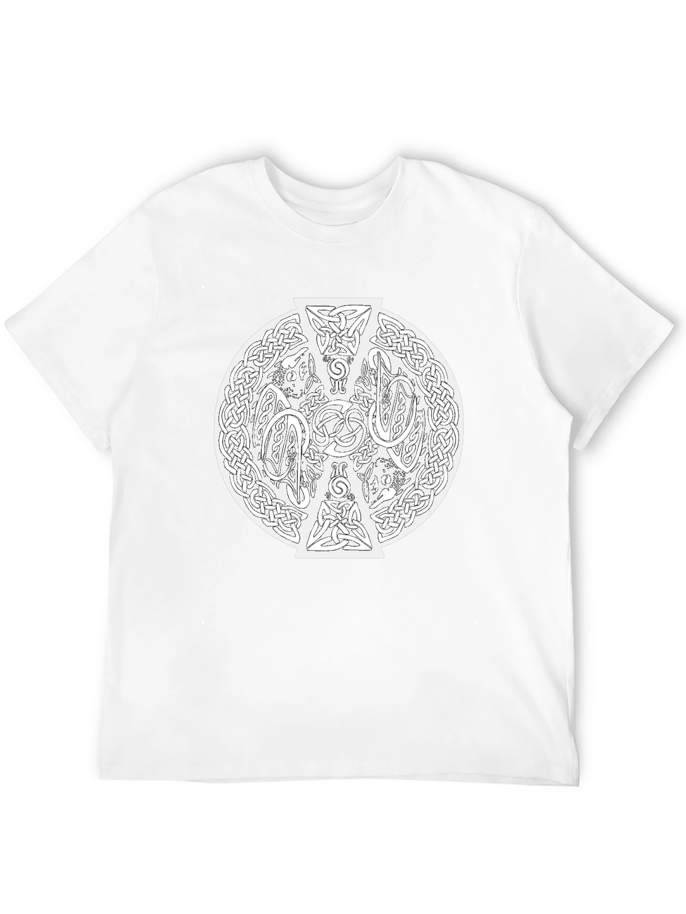 Celtic Knotwork Cross Graphic Tee - Black