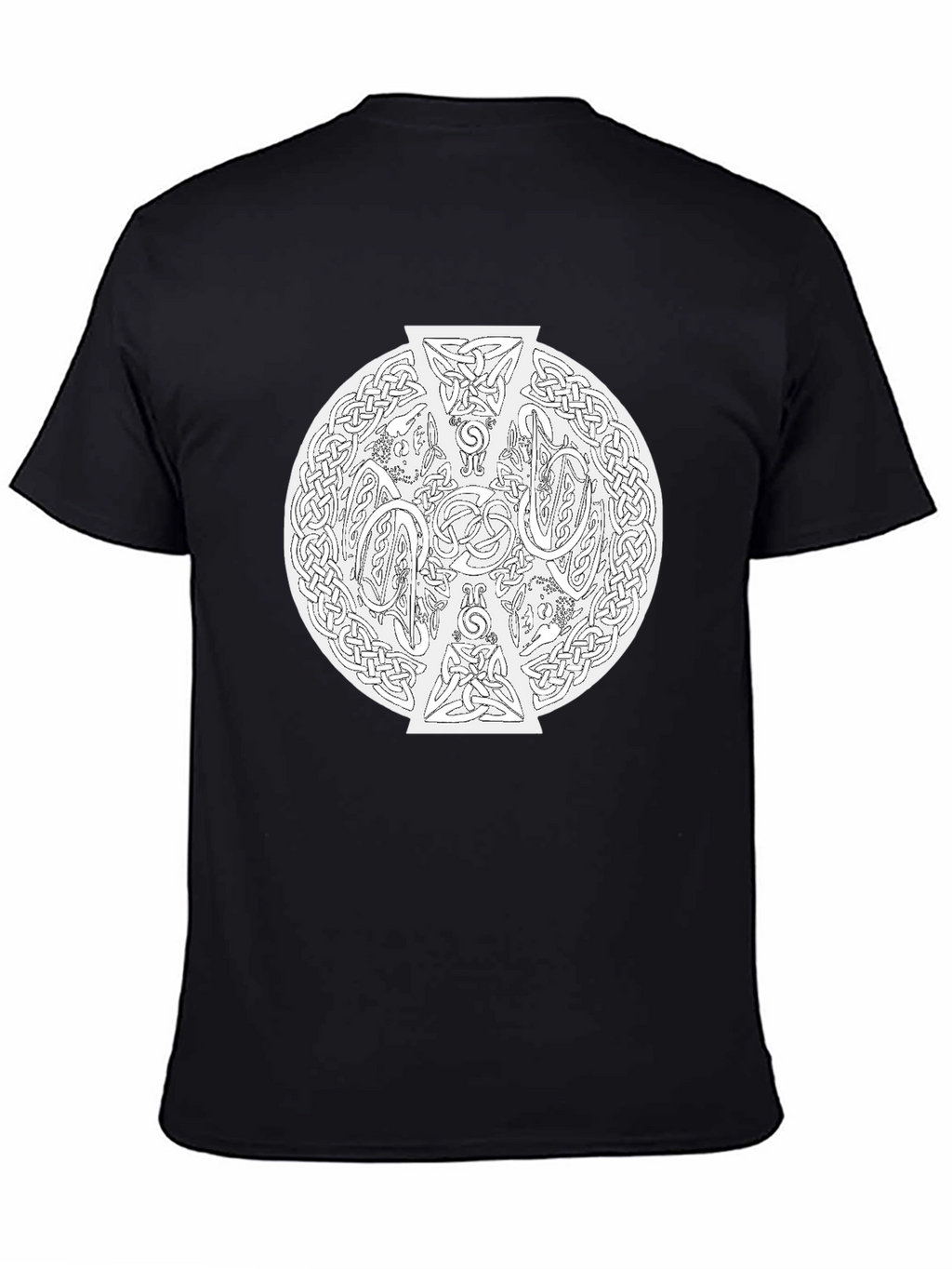 Celtic Knotwork Cross Graphic Tee - Black