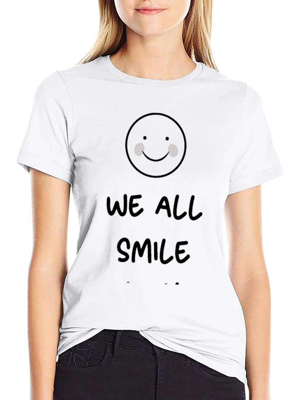 We All Smile Black Graphic Tee