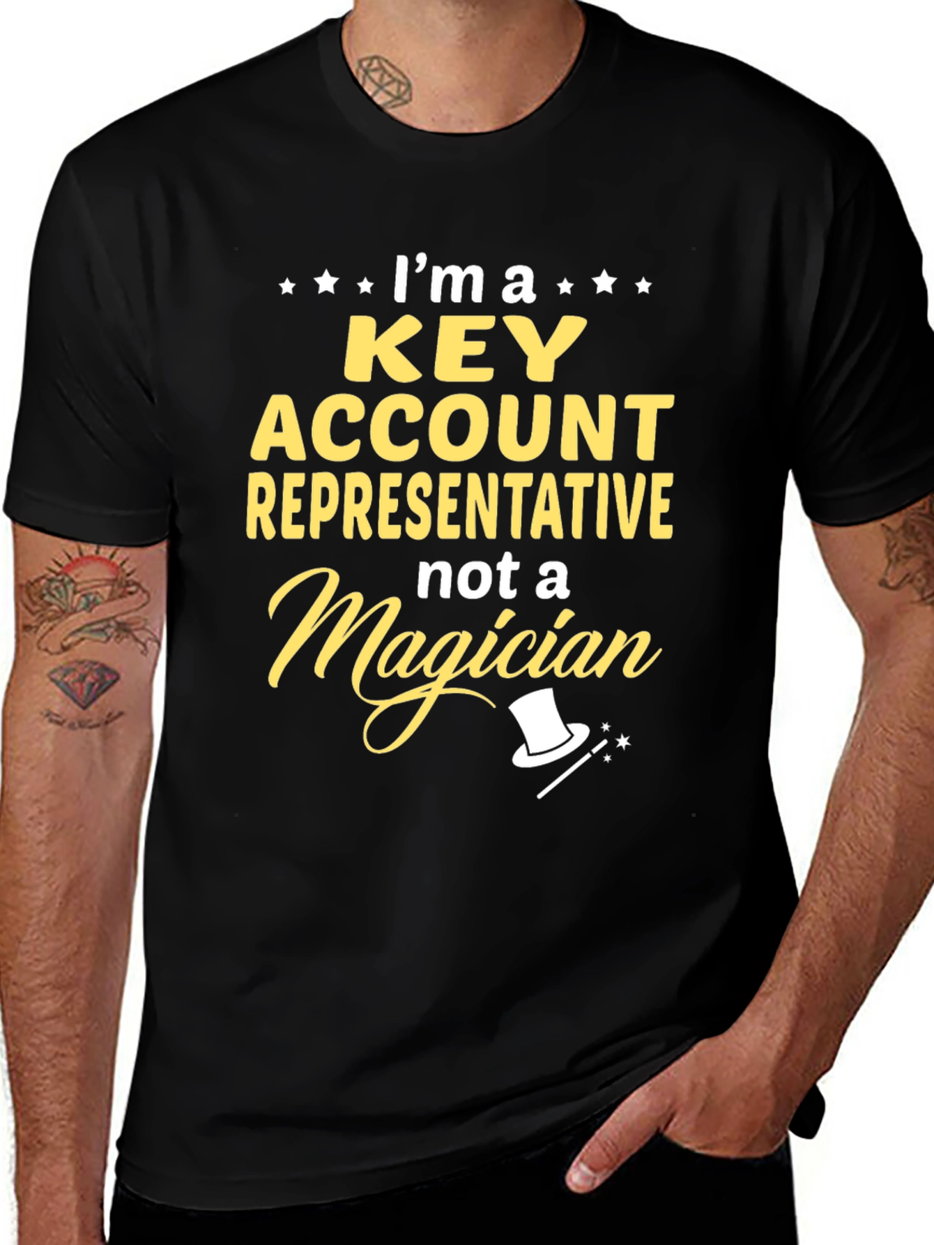 Key Account Representative Not A Magician Black T-Shirt