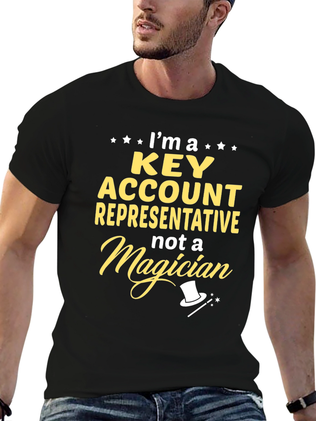 Key Account Representative Not A Magician Black T-Shirt