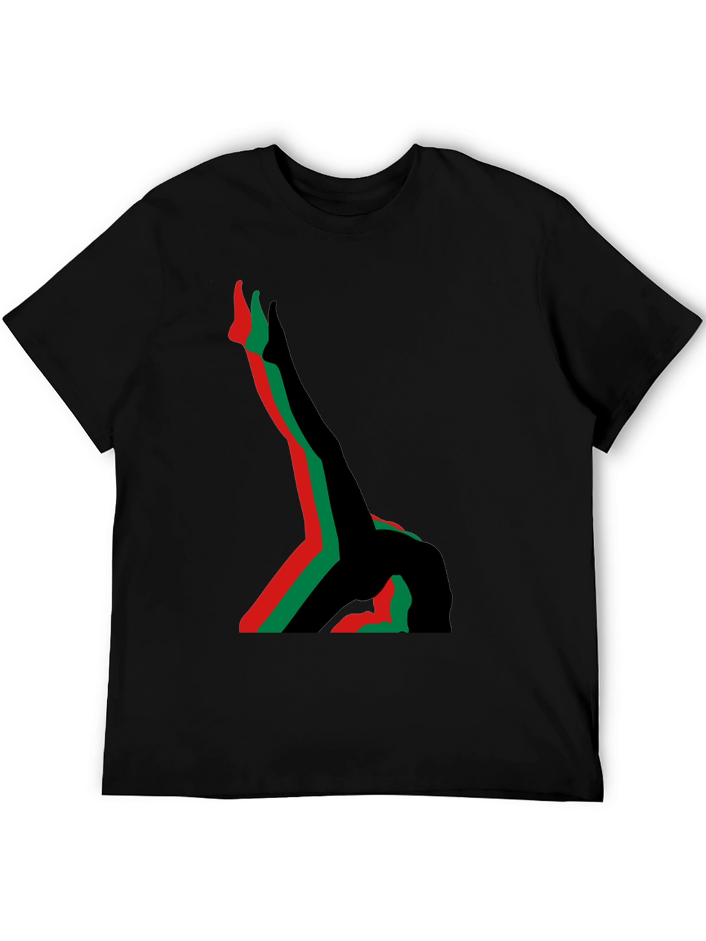 Abstract Gymnast T-Shirt - Black Cotton Tee