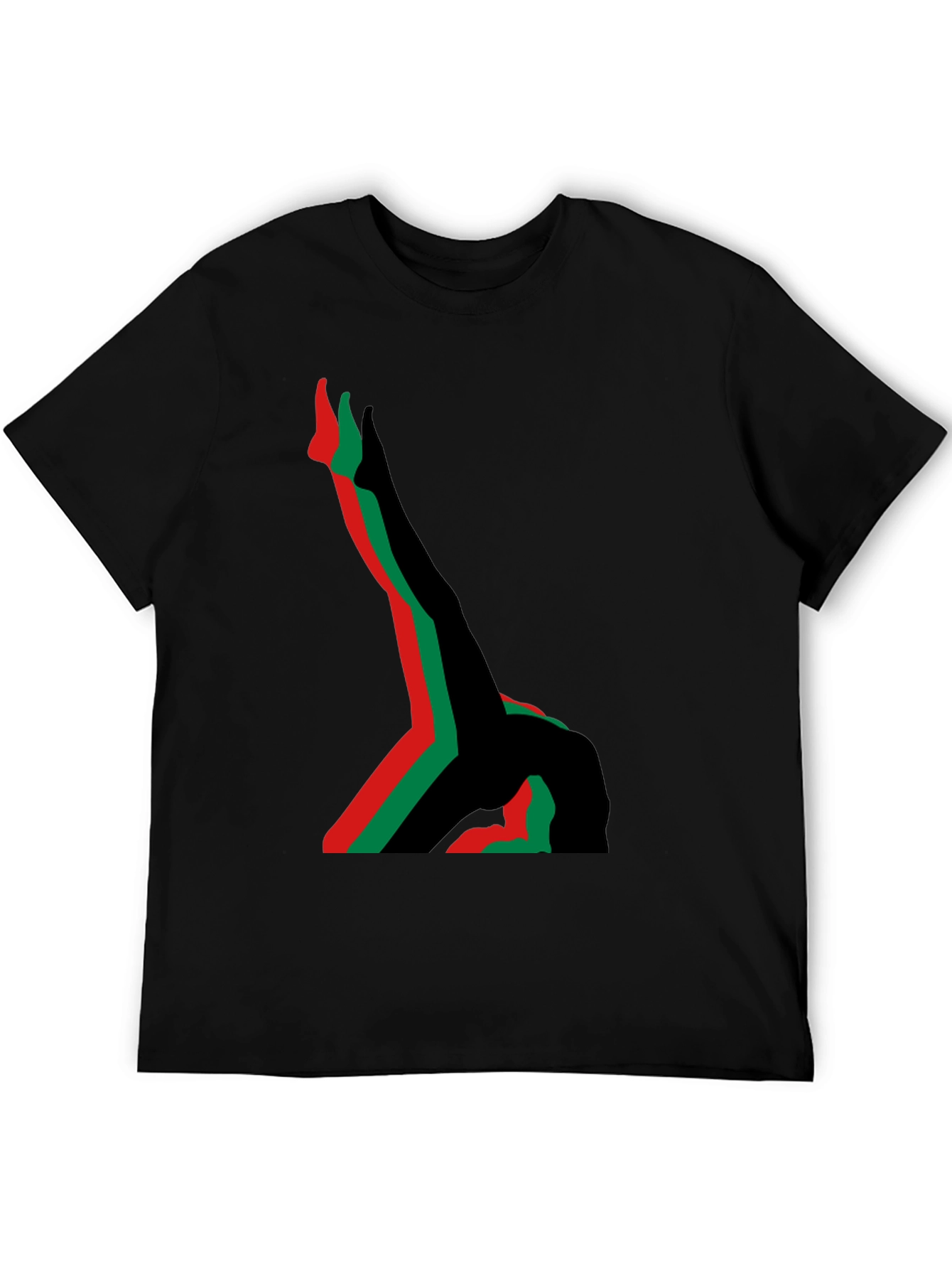 Abstract Gymnast T-Shirt - Black Cotton Tee