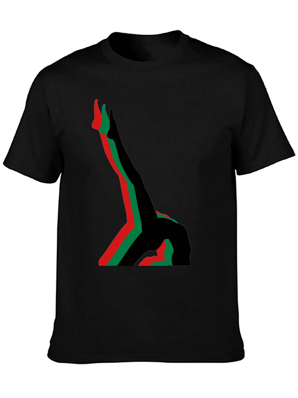Abstract Gymnast T-Shirt - Black Cotton Tee