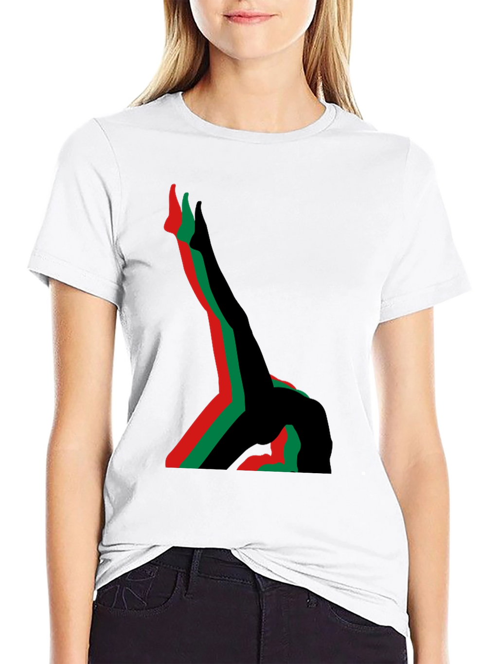 Abstract Gymnast T-Shirt - Black Cotton Tee
