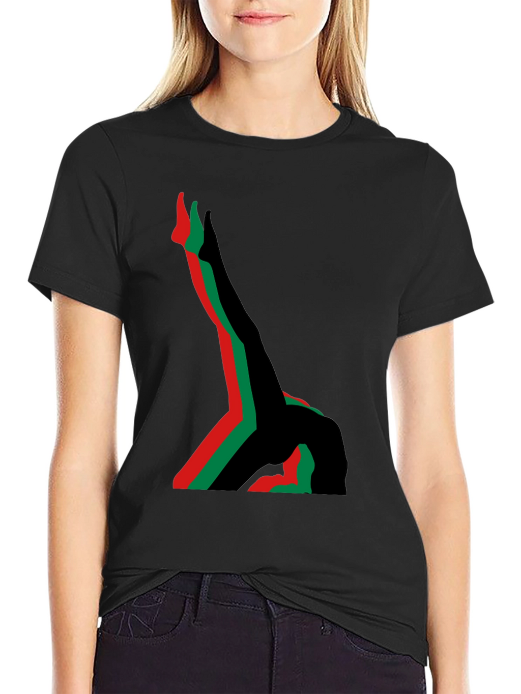 Abstract Gymnast T-Shirt - Black Cotton Tee