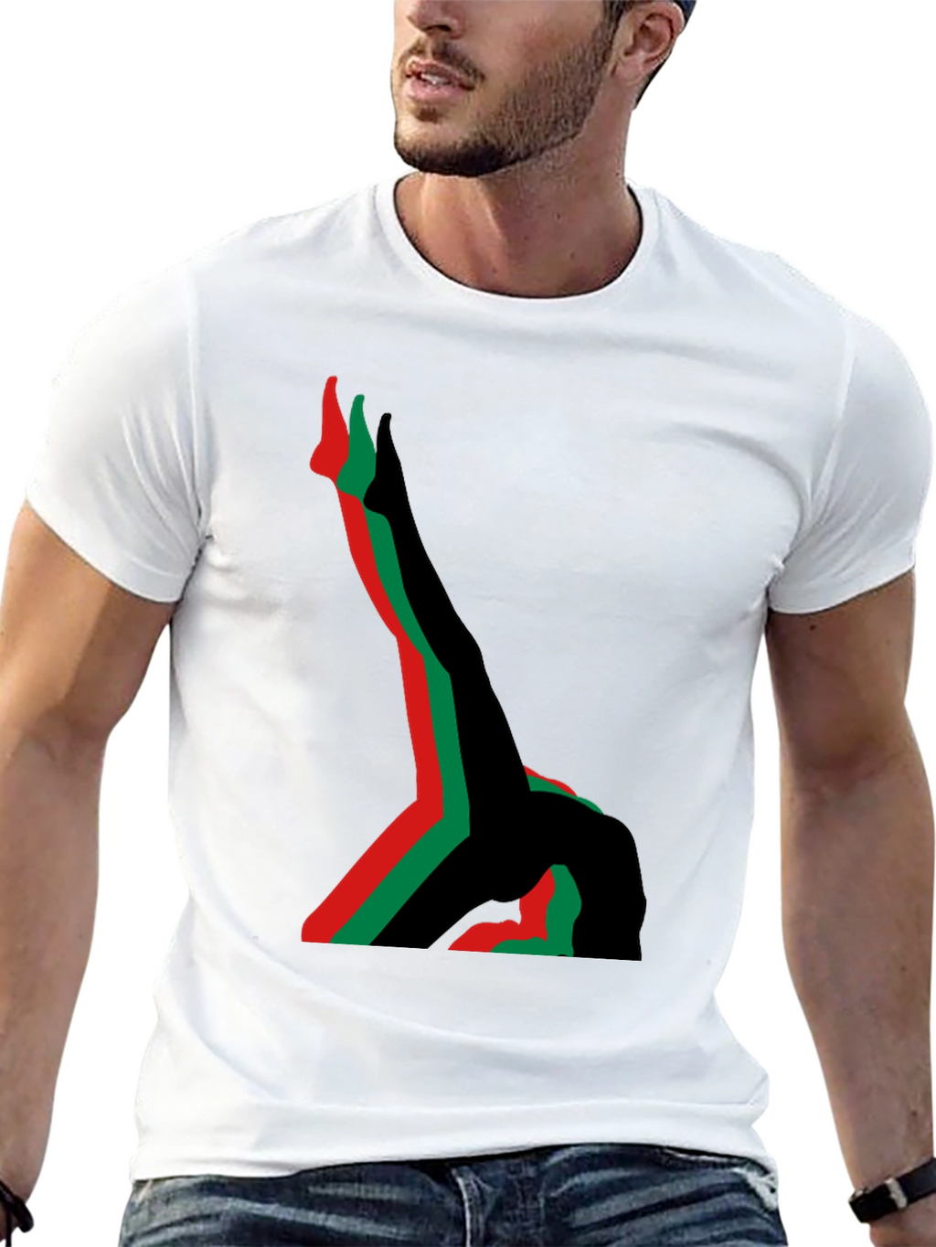 Abstract Gymnast T-Shirt - Black Cotton Tee