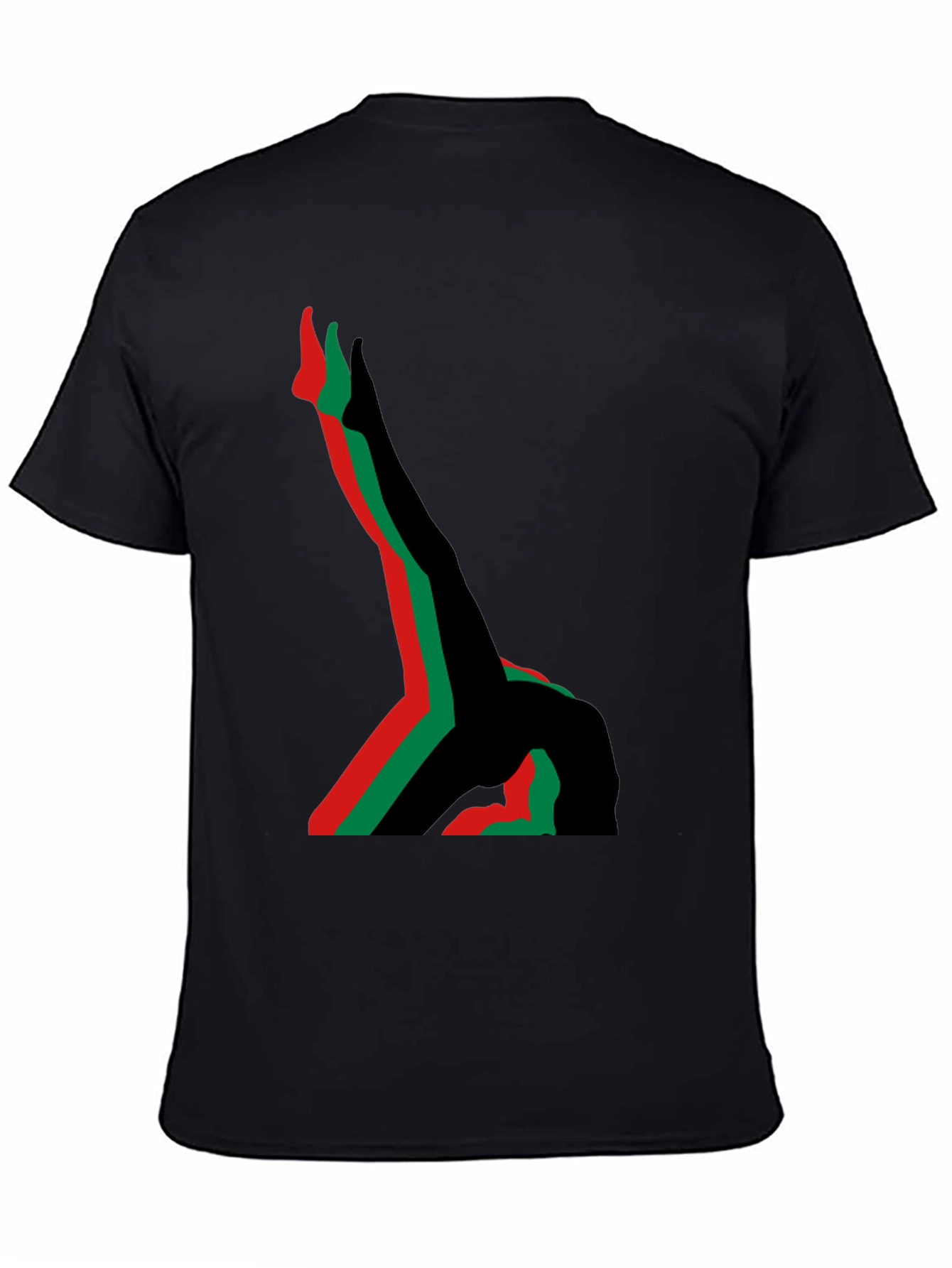 Abstract Gymnast T-Shirt - Black Cotton Tee