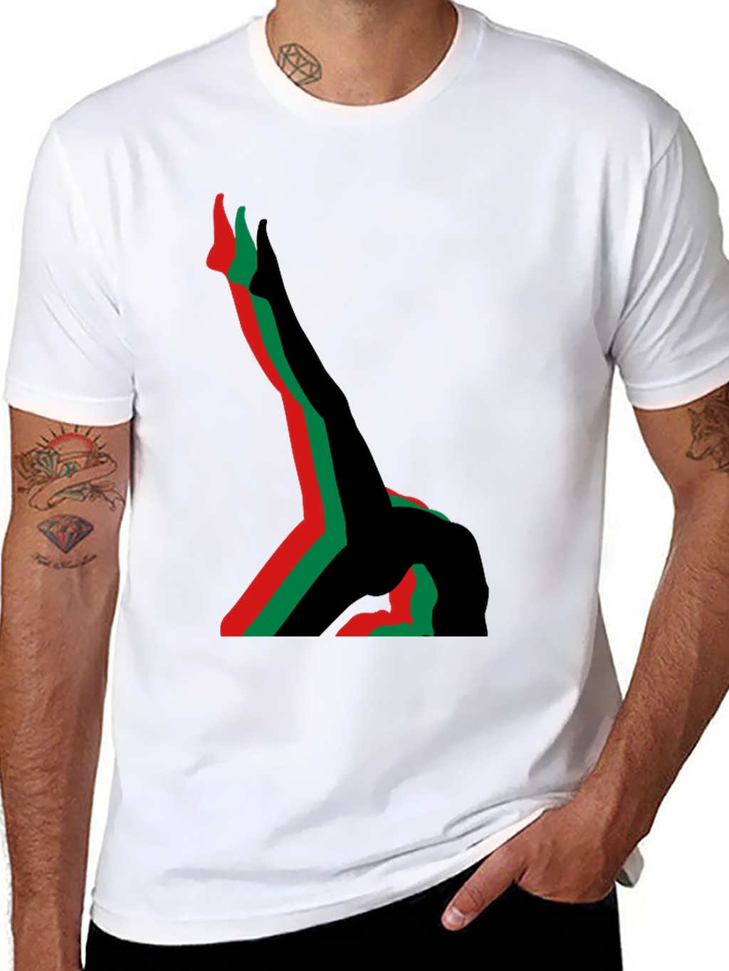 Abstract Gymnast T-Shirt - Black Cotton Tee