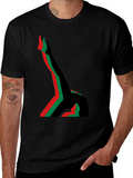 Abstract Gymnast T-Shirt - Black Cotton Tee