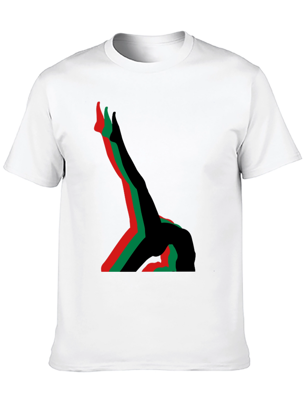 Abstract Gymnast T-Shirt - Black Cotton Tee