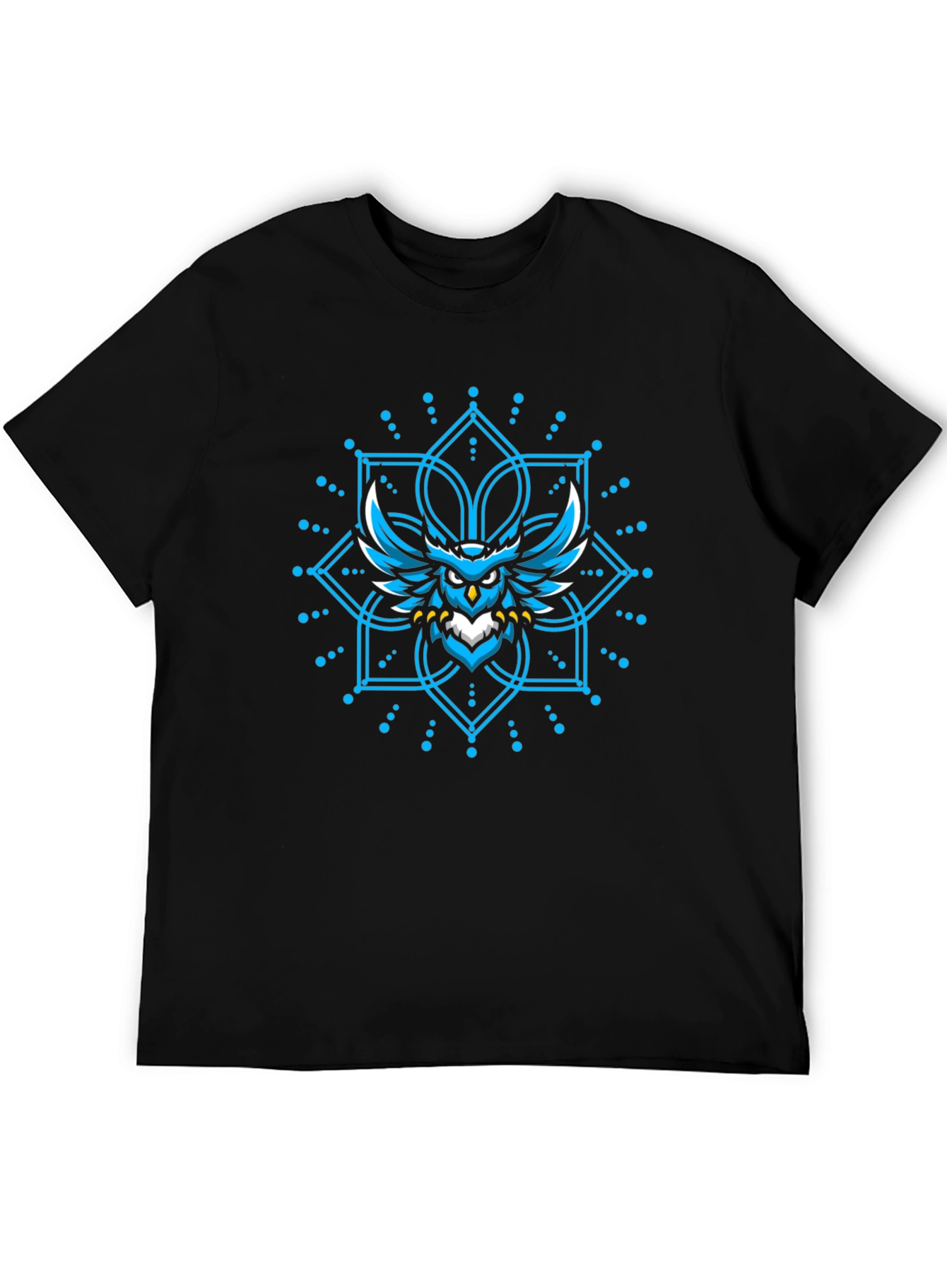 Blue Owl Graphic Print Crew Neck T-Shirt