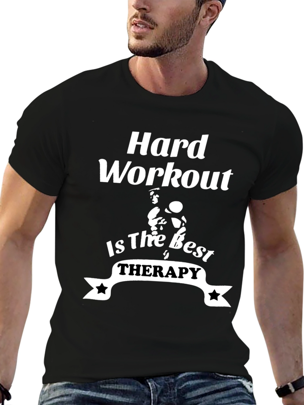 Hard Workout Therapy T-Shirt - Black