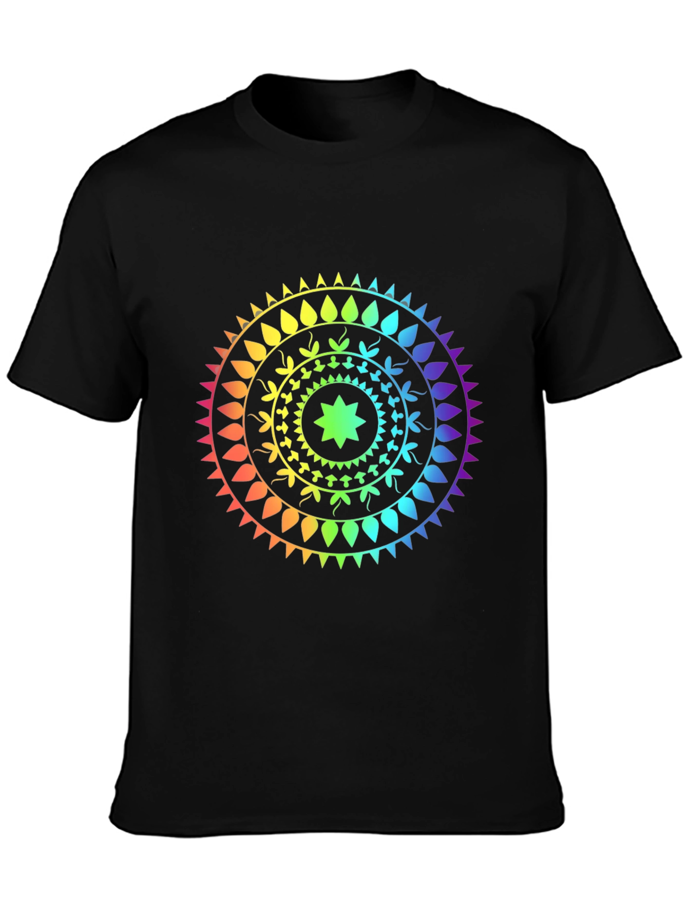 Rainbow Mandala T-Shirt - Stylish Graphic Tee