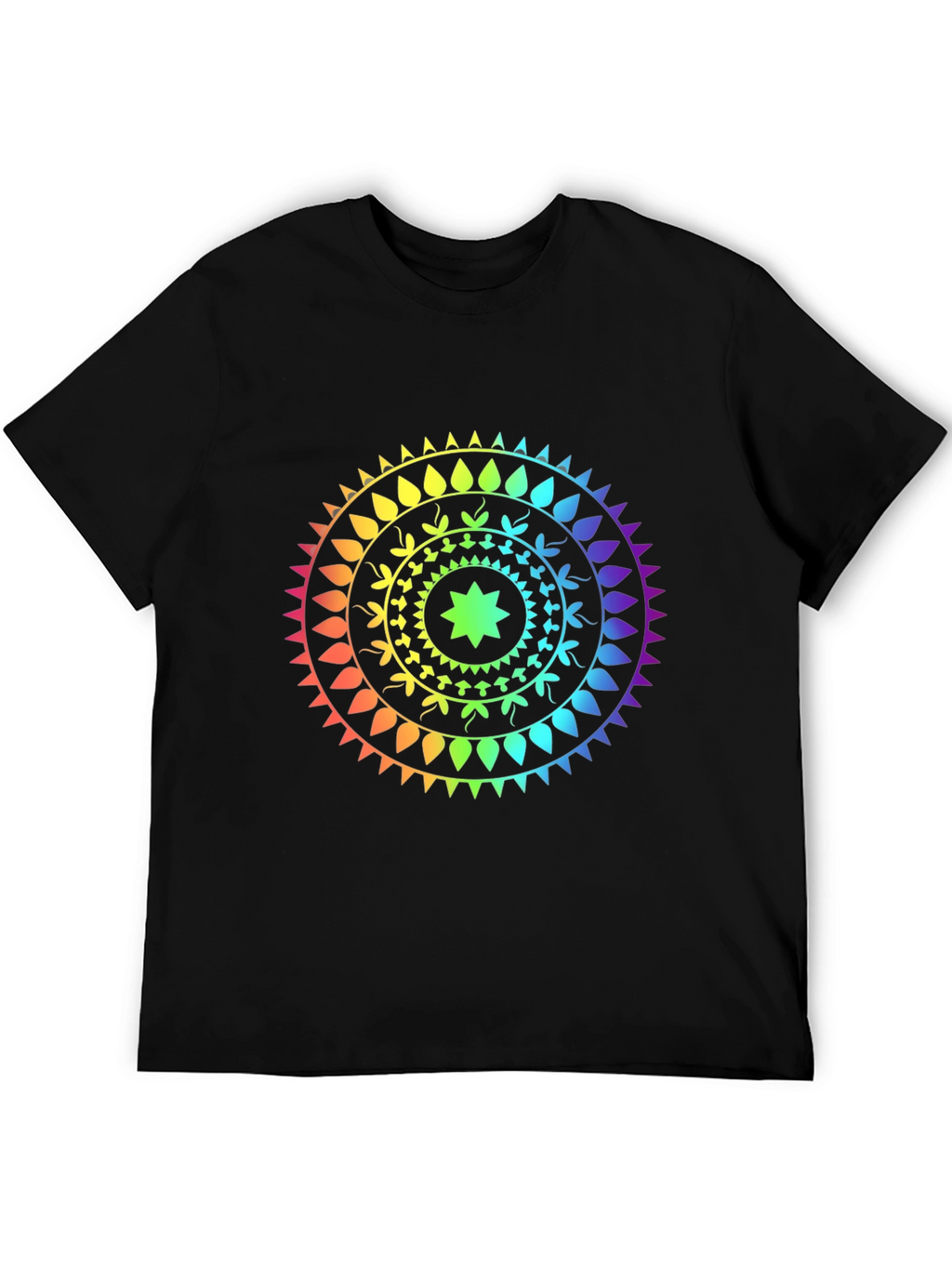 Rainbow Mandala T-Shirt - Stylish Graphic Tee