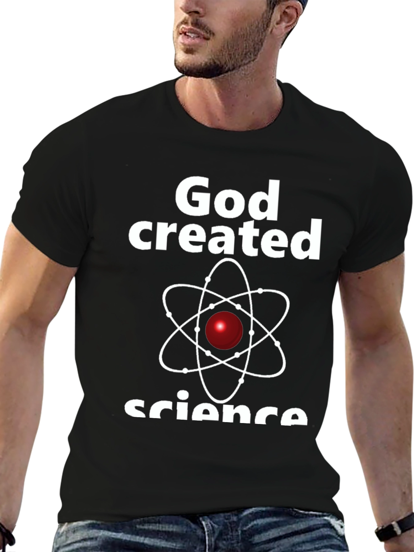 God Created Science T-Shirt Black