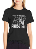 Cat Needs Me Funny Graphic Tee
