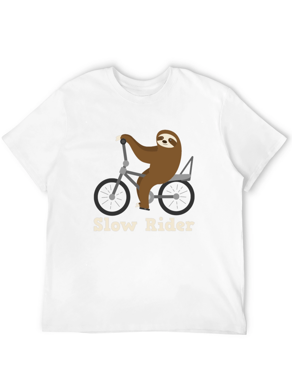 Slow Rider Sloth on Bike T-Shirt - Black